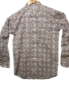 Chemise à manches longues en coton 100% multicolore de luxe pour hommes, imprimée à la main avec des motifs floraux |   Vêtements de qualité export du fabricant - Product Image 1