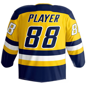 เสื้อกีฬาฮ็อกกี้น้ำแข็งสำหรับผู้ใหญ่เสื้อกีฬาแขนยาวคอวีผ้าโพลีเอสเตอร์100% เสื้อฮอกกี้ระบายอากาศได้ดี - Product Image 6