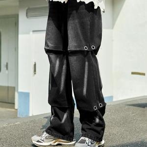 Venta al por mayor pantalones vaqueros holgados tendencia de la calle europea y americana pantalones negros de talla grande pantalones vaqueros hombres holgados pantalones vaqueros de pierna ancha sueltos hombres - Product Image 3