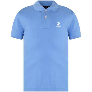 Logo personnalisé avec impression Sports de plein air Athlétique respirant Slim Fit Running Tissu polyester respirant Bleu ciel Polos - Product Image 1