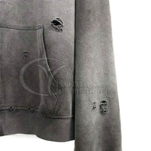 2026 OEM ODM Sweat à capuche pour homme vintage délavé à l'acide, en coton vieilli, coupe oversize, en promotion en ligne - Product Image 3