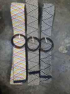 Cinturones de algodón y cuero de macramé, cinturones de moda hechos a mano, cinturones bohemios, accesorios étnicos, venta al por mayor - Product Image 2