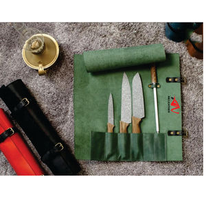 Couteau de chef en cuir robuste de haute qualité Roll up Pouch Durable Portable Multi-Tool Storage Rolling Bag OEM Personnalisable - Product Image 3