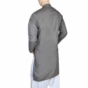 มาชริก ชุดคุรตะทรงเข้ารูปสำหรับผู้ชาย - สีเทา - Product Image 4