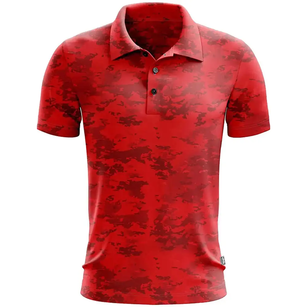 Polyester Elasthan Golfshirt voll Sublimationsdruck Golf Polo-Hemd 100 % Polyester Golfshirts