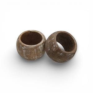 Juego de Anillos para Servilletas de Madera Tallados a Mano con Superficie Texturizada Facetada para Decoración Rústica de Mesa - Product Image 5