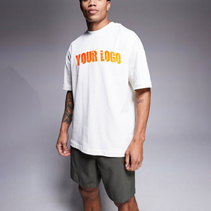 Último chándal de moda pesado 100% algodón para hombre, camiseta de contraste y conjunto corto, chándal de 2 piezas para correr para hombre - Product Image 5