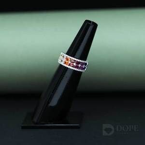 แหวนเพชรมอยส์ซอไนท์เงางามสูงดีไซน์อินเทรนด์สำหรับงานแต่งงานงานครบรอบของขวัญ DLR-0044อัญมณี - Product Image 1