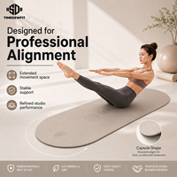 Tapete de Yoga de Alto Rendimiento con Forma Ondulada, Antideslizante, de PU y Caucho Natural, Arqueado, con Protección de Articulaciones de Alta Densidad de 5 mm