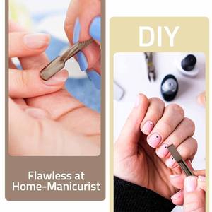 Empujadores de cutículas de acero inoxidable con revestimiento de titanio para manicura - Product Image 3