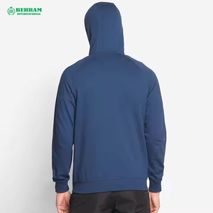 Sweat à capuche zippé intégral 100 % coton mélangé pour homme, 400 g/m², avec impression en relief, couleur unie - Product Image 1