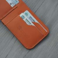 WF Leathercraft No.55 Dompet Kulit Lipat Dua Buatan Tangan (Warna Cokelat Italia)