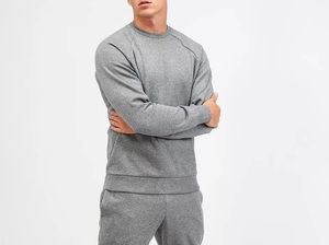 Chándales informales con logotipo personalizado para hombre, Sudadera de cuello redondo, chándal para correr apilado, chándal de peso pesado - Product Image 3