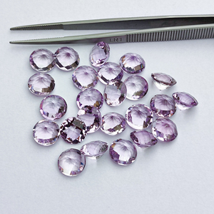 Damier rond de qualité exceptionnelle coupe 12mm améthyste rose naturelle certifiée pierre précieuse en vrac pour la fabrication de bijoux magasin de revendeurs d'usine - Product Image 6