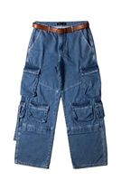 Jean cargo baggy Y2K pour homme, taille mi-haute, style streetwear, vintage, délavé, 100 % coton, coupe droite ample, denim, hiver, printemps, automne