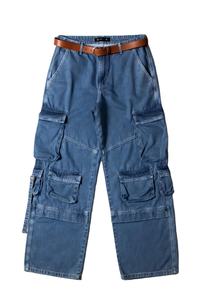 กางเกงยีนส์คาร์โก้ทรงหลวมสไตล์ฮิปฮอป Y2K สำหรับผู้ชาย เอวกลาง ทรงวินเทจ สีดำฟอก ขากว้าง ใส่สบาย เหมาะสำหรับฤดูใบไม้ร่วงและฤดูหนาว มีซิป - Product Image 4