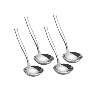 Cuchara de sopa de acero inoxidable Fabricante Impresión personalizada Cuchara de sopa moderna personalizada Pieza de cubiertos dorados - Product Image 4