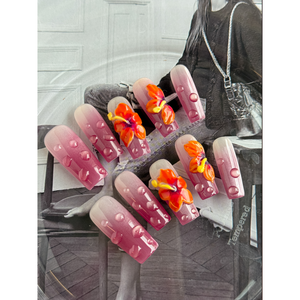 Unghie Finte Orchid Rain, Design Elegante per Nail Art Femminile - Product Image 2