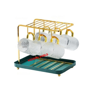 Vajilla alta Soporte de taza de metal Nuevo diseño Hecho a mano Venta al por mayor Soporte de vidrio Tamaño personalizado Portavasos decorativo elegante - Product Image 5