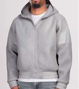 Vente en gros Vestes pour hommes coupe-vent confortables et souples en maille respirante personnalisées avec fermeture éclair complète Doublure en toile Sherpa Style décontracté Hiver devant - Product Image 6