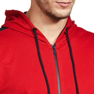 OEM al por mayor de los hombres Jogger chándal 100% algodón ajustado chándal con capucha y cremallera patrón sólido pulóver Jogging sudaderas con capucha - Product Image 5