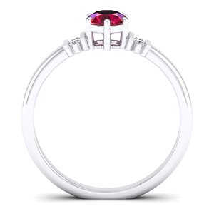 Bague de fiançailles REYES Elegance en or massif 14 carats avec diamant certifié IGI, taille ronde, 0,5 carat, pierre précieuse rubis, cadeau de mariage, bijoux fins - Product Image 4