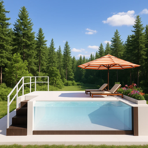 Piscine en conteneur de natation hors sol à forte puissance à prix d'usine petit rectangle/carré en fibre de verre PE pour les familles utilisation en extérieur - Product Image 1