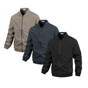 Chaqueta deportiva informal para correr para hombre de alta calidad, cortavientos de nailon y poliéster ligero, con cremallera completa, diseño frontal a cuadros - Product Image 4