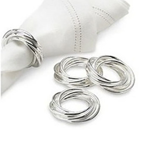 High Quality Silver Nickel Christmas Napkin Ring Ornaments Metal <b>Snow</b> Flake Star Napkin Buckle Christmas Tree Napkin Holder - Product Image 3