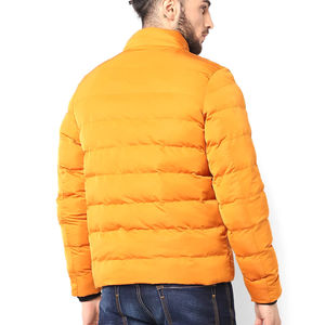 2024 chaqueta de invierno larga informal para hombre, acolchada transpirable a la moda con cuello levantado, lona con logotipo personalizado para uso en exteriores - Product Image 2