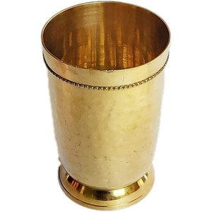 Hammered Brass Water Glasses Traditional Designed Metal Tumbler 10 Ounce Capacity 250ml - Product Image 1