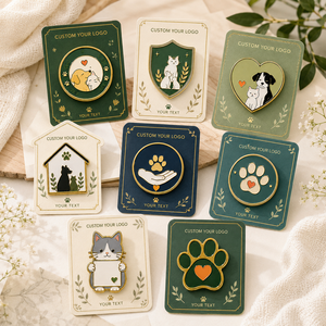 Pins Esmaltados Personalizados para Mascotas y Animales, Set de Insignias Metálicas para Solapa con Diseño de Pata de Perro y Gato, Corazón, Regalo Promocional de Caridad, OEM ODM - Product Image 3