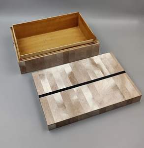 Noir blanc géométrique grille résine incrustation MDF boîte décorative à la main organisateur de stockage pour bijoux et décor de bureau à domicile - Product Image 6