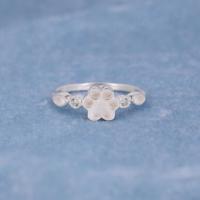 Hochwertiger 14k vergoldeter Sterlingsilber 8mm Hundepfoten-Zirkon-Lünettenring, halbmontiert, leerer Fassungsringschacht für DIY-Brustmilch- oder Haustier-Erinnerungsstücke