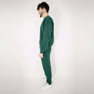 Chándal de cuello redondo de lana de mezcla pesada para hombre-Chándal acogedor de dos piezas Ideal para descansar, correr y hacer deportes - Product Image 2