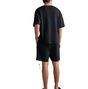 Ensemble de shorts pour hommes en gros sur mesure avec tissu en coton de haute qualité OEM nouveau design et impression de logo pour l'été couleur noire - Product Image 2
