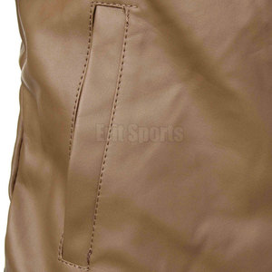Comfortable Everyday 100% <b>Leather</b> <b>Winter</b> <b>Jacket</b> Stand Collar Eco-Friendly Breathable Custom Logo Design for Outdoor Activities - Product Image 5