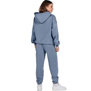 Joggings d'entraînement survêtements pantalons à capuche ensemble avec pantalons de survêtement logo personnalisé deux pièces hiver à capuche de haute qualité - Product Image 4