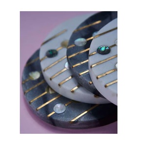 Sous-verres en pierre de forme carrée blanche de haute qualité tapis et tampons de bureau accessoires - Product Image 5