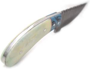 Couteau à lame fixe en acier damas fait à la main de qualité supérieure gaine en cuir supportée OEM Style Cowboy pour la chasse Camping en plein air - Product Image 5