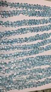 Cuentas de piedra de lágrima facetadas de Topacio Azul Cuentas de topacio de alta calidad Cantidad a granel disponible - Product Image 2