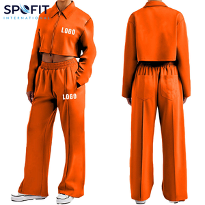 Mejor precio de las señoras en blanco gimnasio de manga larga de lana chándal de las mujeres de diseño de logotipo personalizado chándal de fitness para la venta - Product Image 4