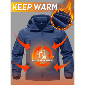 Vestes coupe-vent à coque dure d'extérieur de haute qualité Couleurs contrastées pour l'alpinisme Fermeture à glissière Service OEM Vestes pour hommes - Product Image 3