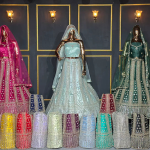 Gamme élégante de filet choli avec broderie de shisha en miroir de travail lourd et pierres jarkan parfaites pour les mariages et les fêtes - Product Image 1