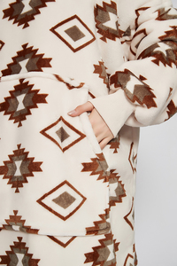 Sudadera con Capucha Tipo Manta para Invierno, Cálida, para Exteriores, con Bolsillos, Tejida, Forrada, Lisa, al por Mayor - Product Image 5