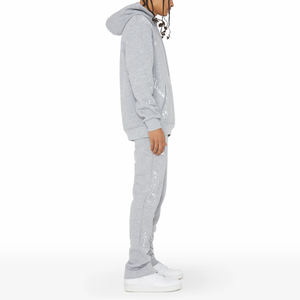 ชุดกางเกงวอร์มและฮู้ดของผู้ชายชุดวิ่งขนแกะแบบเรียบโลโก้แนววินเทจตามสั่งสำหรับฤดูหนาว - Product Image 6