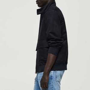 Chaqueta de Cuero de Gamuza Revestida para Hombre, Cuello Alto, Cierre de Cremallera, Estilo Vintage Ecológico, Precio con Descuento, Entrega Rápida, Nueva Llegada - Product Image 4