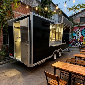 Camion de restauration mobile robuste, entièrement équipé, avec brûleurs à gaz, friteuses électriques, réfrigération et alimentation en eau. Meilleur prix. - Product Image 2