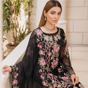 Colección Ramsha, conjunto de vestido de gasa de 3 piezas de lujo para adultos, Salwar Kameez con patrón de Chevron, fiesta, boda, Festival, ropa - Product Image 3