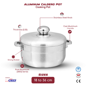 Olla de aluminio clásica de 34 cm de gran calidad con tapa 12,2 QT (11.7L) apta para Horno Holandés para chefs profesionales domésticos - Product Image 6